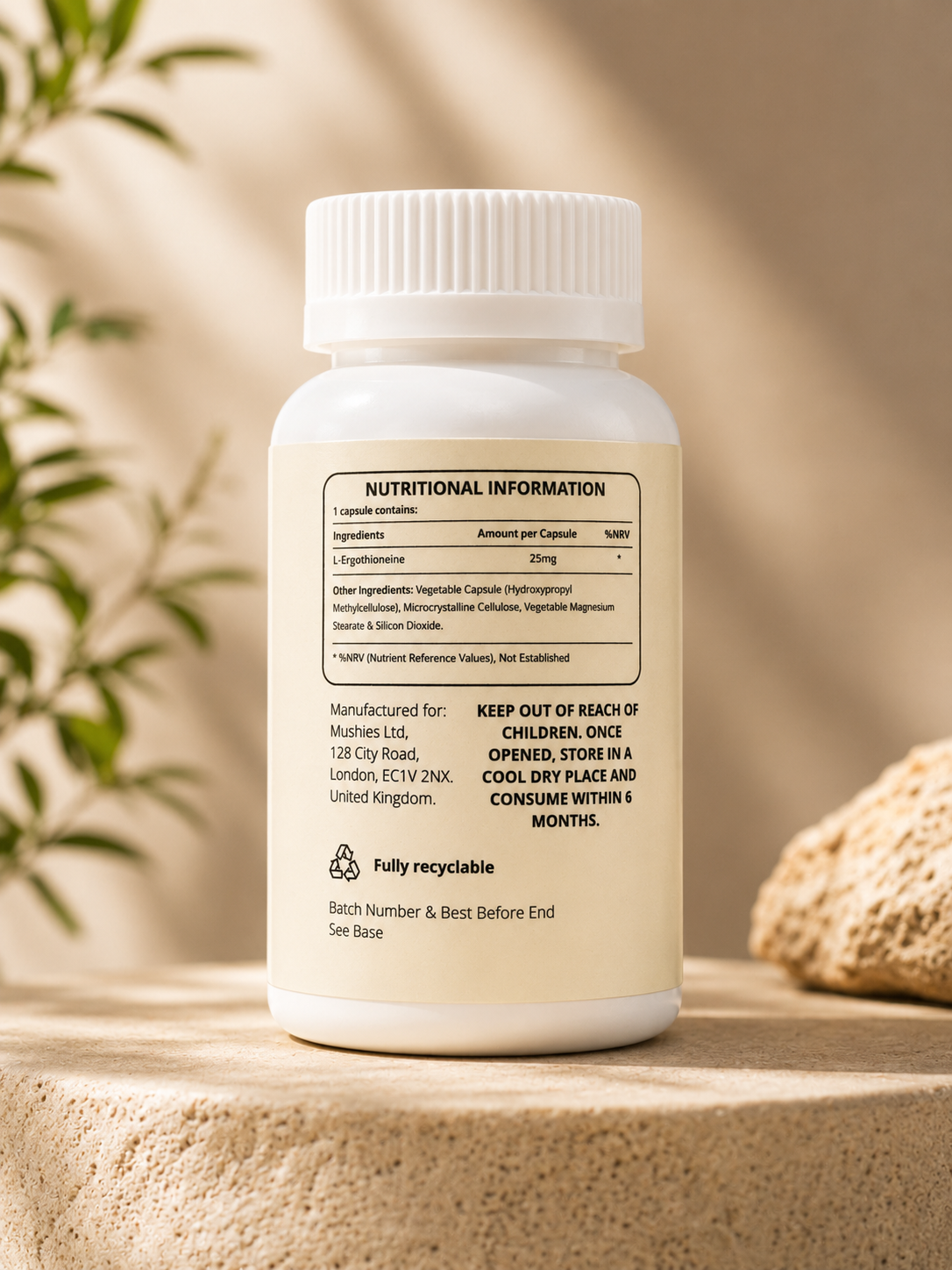 L-Ergothioneine - 25mg Cognition & Longevity Support