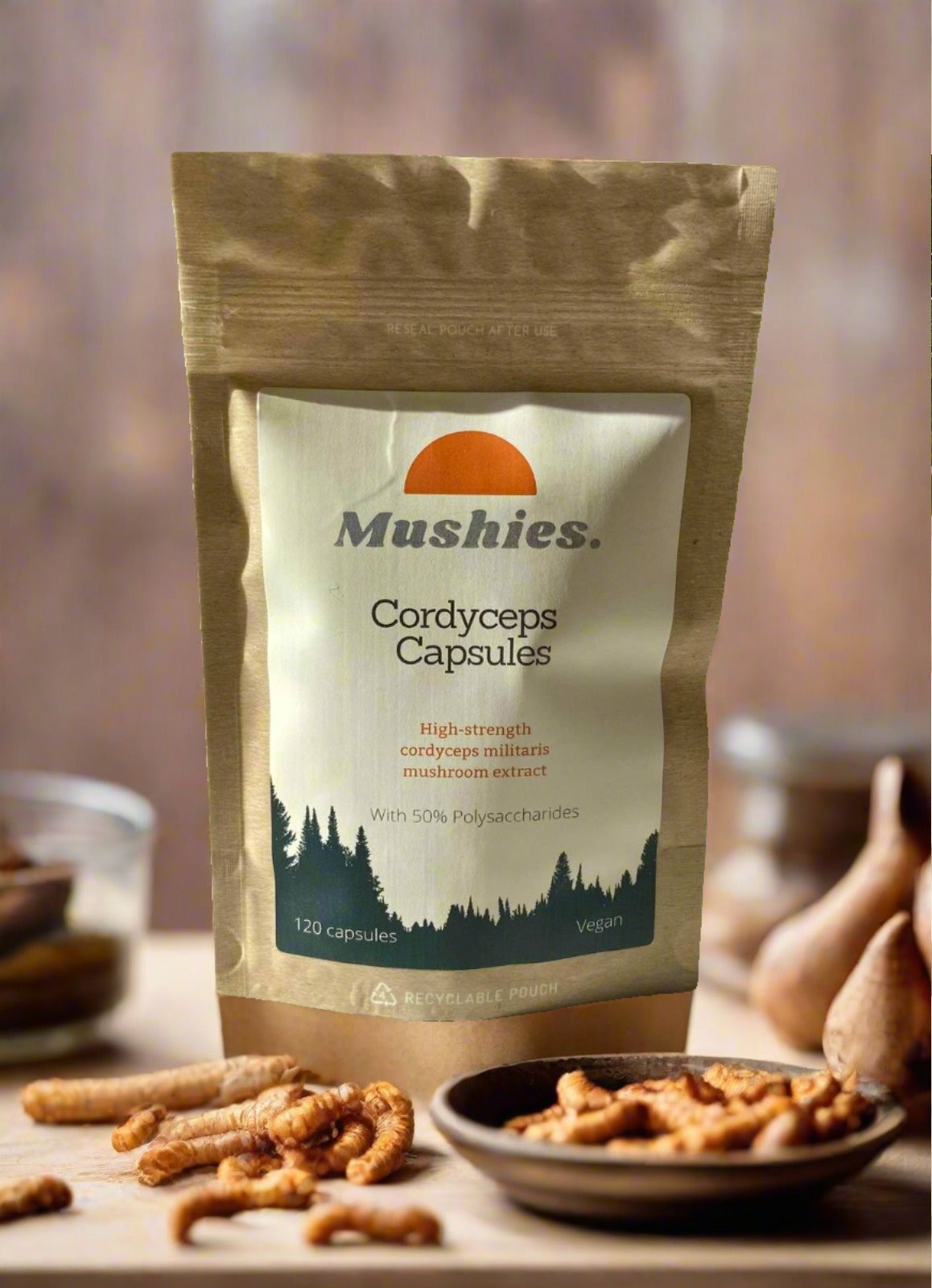Cordyceps Extract Capsules (0.5% Cordycepin) - For PERFORMANCE & ENERGY