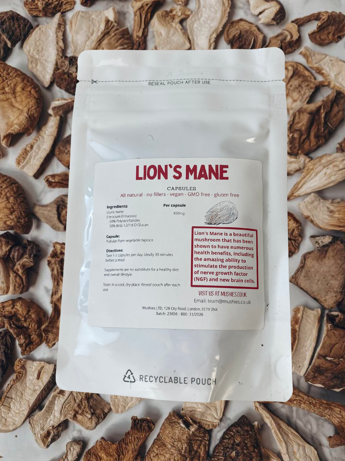 Lion's Mane Capsules - Dual Strength (for Gut & Brain)